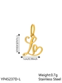 Golden heart-shaped letter L pendant made of stainless steel with size dimensions - Geometric Heart-L