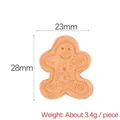 Mini resin gingerbread man charm for DIY crafts, light brown finish, size 28x23mm - Gingerbread Man
