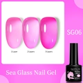 Halbtransparentes rosa Sea Glass Nagelgel SG06 in 1, 2 und 3 Schichten Effekt - Rosa-SG06