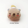 Close-up of a khaki knitted bear head DIY accessory with dimensions 5.5cm x 4cm - DIY Style (Back Opening) / Beige Bear