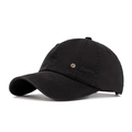 Berretto da baseball vintage in cotone lavato nero con ricamo Mowrid e rivetti - Nero