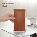 Estuche de cuero marrón moka para gafas con cierre de resorte automático - Mediano / Marrón Mocha