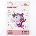 Grande palloncino unicorno in alluminio 90x70cm viola con criniera arcobaleno festa - Grande Unicorno Viola / 90x70cm