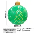 Inflatable 26-inch green Christmas ball with yellow tree pattern for outdoor yard decor - Christmas Ball / Green Christmas Tree