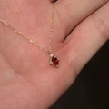 Elegant gold S925 silver necklace featuring a vibrant red gemstone pendant with diamonds - Ruby Rhinestone Necklace