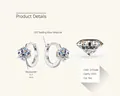 Elegant S925 sterling silver moissanite hoop earring with D color VVS1 1.00ct stone - White Six-Prong 1ct