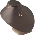 Minimalist rose gold stainless steel necklace with double rectangular pendants on display - Rose Gold (2 Pendants)