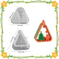 Christmas hollow triangle candle holder silicone mold for DIY resin crafts - Triangular Frame + Tree & Gingerbread Man Lid