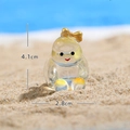 Statuina di tartaruga luminosa in resina con fiocco dorato, altezza 4,1 cm e larghezza 2,8 cm - Stile Fiocco / Fiocco Giallo Trasparente