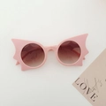 Pink bat-wing shaped sunglasses with brown gradient lenses and plastic frame for girls - Pink