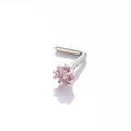 Piercing de nariz en forma de L de acero inoxidable con circón rosa de estrella - Rosa