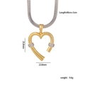 Pendente cuore irregolare dorato con zirconi bianchi e catena serpente argento - Oro e Argento (Forma a Cuore)