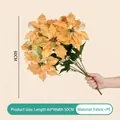 Golden artificial poinsettia bouquet 60x50cm with fabric petals for Christmas decor - Yellow