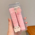 Pink hair roller clip set for volume and fringe styling in transparent packaging - Pink (2-Piece Set)