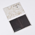 Detail of marble pattern passport holder showing inner black card slots and flight logo - Light Gray
