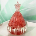Translucent red resin princess dress figurine with glitter stones for home decor - Watermelon red