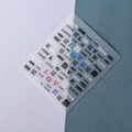 Macro detail of 5D embossed nail stickers featuring various artistic LOVE lettering styles - LOVE Theme Multi-Color Style (FEB-358)