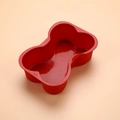 Stampo in silicone rosso a forma di osso per dolci fai da te e torte creative - Stampo per torta a osso / Rosso