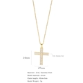 Golden 316L stainless steel cross necklace with micro-paved cubic zirconia stones - Cross No.22 (Gold Baguette Pave Zircon)