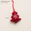 Addobbo per albero di Natale in feltro rosso con ricamo a fiocco di neve e bordi bianchi - Albero di Natale Rosso