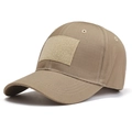 Tactical camouflage baseball cap in khaki with front hook and loop patch and ripstop fabric - One Size / Khaki (9#)