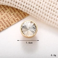 Sparkling 1.6cm round crystal stud earring with gold-plated setting and 6.6g weight - C259 16mm Clear Round Gemstone