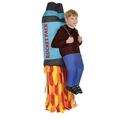 Kids inflatable rocket pack costume with red fire tails for Halloween party role play - Children's Rocket / One Size