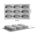 Macro view of 12-cavity banana silicone mold with precise dimensions for DIY baking - 9-Cavity Corn