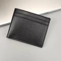 Portefeuille mince pour homme en cuir grainé noir avec détails de coutures élégants - Noir C (Décoration de Couture en Dents de Scie)