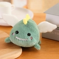 Cute green plush animal doll with white wings and yellow back fins in a soft finish - Dinosaur 12cm