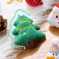Christmas plush brooch set featuring a green tree, Santa, and snowman on soft fur - Letter Christmas Tree - No Brooch (Patch)