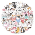 Close-up of waterproof PVC cat stickers in cute Japanese style with various poses - Cat Style A (N45) / 50 Sheets