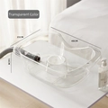 Transparentes ergonomisches Haarwaschbecken für Senioren und Patienten im Bett mit Schlauch - Mit Ablaufrohr / Transparent