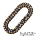 Oval gold screw clasp with pavé blue zircons for jewelry making, 22.8x11.6mm size - Style 9: Copper Micro-set Zircon Connecting Clasp