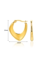 Orecchini geometrici in oro 18K, altezza 25mm con elegante effetto di riflessione - Scudo Irregolare Arco (E4625) / 25mm x 22mm