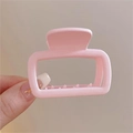 Elegante pinza para el pelo cuadrada rosa mate para peinados de mujer - Rosa Claro