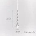 Transparent acrylic snowflake ornament with octagon beads and water drop pendant, 13.5cm length - Waterdrop String A