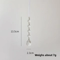 Colgante de copo de nieve de acrílico transparente con cuentas de octágono y gota, 13,5 cm largo - Cadena de Gota de Agua A