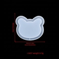 Translucent silicone bear shaker resin mold for DIY keychain pendants with dimensions - Bear 1 Quicksand Mold LS#07