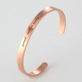 Rose gold stainless steel C-shape cuff bracelet with Good Vibes Only engraving - Rose Gold G2522-good vibes
