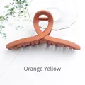 Matte finish large shark hair claw clip in vibrant orange yellow color variant - Matte Texture / Orange Yellow