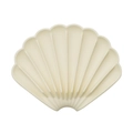 Shell-shaped ivory silicone soap dish with non-slip drainage texture for bathroom - Shell Style / Creamy White