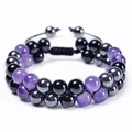 Amethyst-Armband (3 lila Perlen) / 8mm