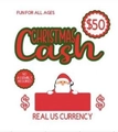 Portasoldi regalo di Natale con design Babbo Natale e taglio da 50 dollari - Contanti di Natale - $50 (Senza soldi)