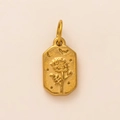 Golden titanium steel heart pendant with engraved rose and moon star patterns - October Rose Moon Star Embossed Pendant Only (Without Chain)