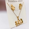 Set di gioielli dorati in acciaio inossidabile con graziose figure di cartoni animati - Set 2711-5 Famiglia Dorata