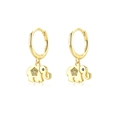 Golden S925 silver elephant hoop earrings with crystals and blue gemstone eyes - Golden Elephant