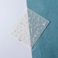 Pegatina 5D en relieve para uñas con diseños blancos de biología, ADN y células - Tema de Ciencia Biológica (TS-105)