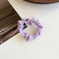 Elegant purple satin scrunchie with silk texture for low ponytail buns hairstyles - Small / Purple