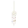 Golden suncatcher with dried four leaf clover, AB crystal beads and celestial charms - Sea Animal Gold Pendant